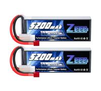 Zeee 3S Lipo Batterie 5200mAh 11,1V 50C 3S Batterie RC avec connecteur T pour FPV Racing Drones Vélo de Route Quadcopters Avion Hélicoptère RC Bateau RC Voiture (2 Paquets)