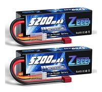 Zeee 3S Lipo Batterie 5200mAh 11,1V 80C Hard Case Batterie avec connecteur T pour FPV Racing Drones Hélicoptère RC Evader BX Auto Car Truck LKW Truggy RC Hobby (2 Paquets)