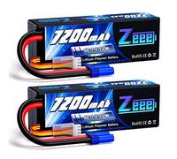 Zeee 3S Lipo Batterie 7200mAh 11,1V 80C avec connecteur EC5(2 Paquets)