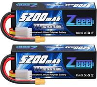Zeee 4S Lipo 5200mAh 14,8V 120C RC Batterie avec Prise XT60 pour Voitures, camions, Buggies, truggy, Crawlers, Monstres, modèles de Loisirs RC à l'échelle 1/10 (2 pièces)