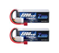 Zeee 4S Lipo Batterie 2200mAh 14,8V 50C avec connecteur T(2 Paquets)