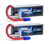 Zeee 6S Lipo 3300mAh 22,2V 120C Batterie RC avec Prise EC5 pour Avions, hélicoptères, Voitures, camions, Chars, Drones, Courses et Loisirs (2 pièces)