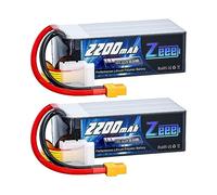 Zeee 6S Lipo Batterie 2200mAh 22.2V 120C RC Batterie avec Prise XT60 pour RC Voiture Bateau Camion Hélicoptère Avion UAV Drone FPV RC Hobby (2 Packs)