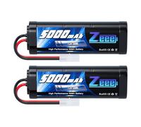 Zeee 7,2V 5000mAh RC NiMH Batterie avec Prise Tamiya(2 Paquets)