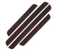 ZEEGII 4 Pièces Protection Seuil De Porte De Voiture pour Nissan 350Z Coupe 2002-2009, Couverture De Seuil De Porte, Plinthes pour Auto Accessoires, Antidérapan Résistant Aux,Black with Red