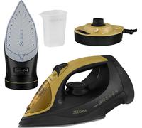 ZEEGMA IRONEE Fer à vapeur sans fil avec semelle en céramique 2600 W, pour repassage vapeur horizontal et vertical, récipient de 320 ml, fonction autonettoyante, anti-goutte et anticalcaire (Black)