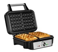 ZEEGMA GOFREE CHEF Gaufrier Haute Puissance 1200 W pour Gaufres Belges, Double Revêtement Antiadhésif, Contrôle de la Température, Indicateur de Cuisson, Gaufres Épaisses, Grille Profonde