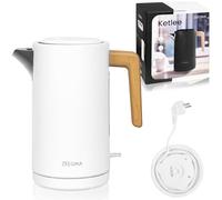 ZEEGMA KETLEE Bouilloire électrique sans fil 1,7 l pour thé et café, puissance de 2200 W, indicateur de niveau d'eau, arrêt automatique, acier inoxydable, design moderne et élégant