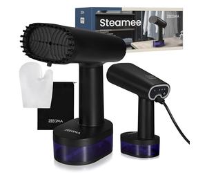 ZEEGMA STEAMEE Défroisseur Portable 2 en 1 pour Vêtements, Fer à Vapeur 1640 W, 370 ml Débit de Vapeur 25 g/min Chauffage 30 secondes Repassage Horizontal et Vertical Sûr pour les Textiles