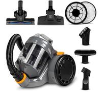 Zeegma Zonder Base Jet aspirateur sans Sac, 899 W Technologie Cyclone Puissance de Performance collecteur de poussière 2L Brosse Turbo 2 filtres HEPA Accessoires, Noir