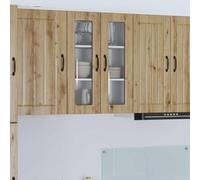 Zeehear Armoire de cuisine, en chêne artisanal, 60 x 31 x 80 cm, matériau en bois, durable, avec compartiments, buffet pratique pour salle à manger, espace de rangement chic