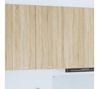 Zeehear Armoire murale avec porte, chêne Sonoma et blanc, 50 x 31 x 100 cm, matériau dérivé du bois, armoire de cuisine moderne pour espace de rangement