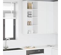 Zeehear Armoire murale, blanche, 40 x 29,5 x 100 cm, en matériau dérivé du bois, armoire de cuisine moderne avec espace de rangement, design durable, étagère de cuisine polyvalente