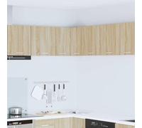 Zeehear Armoire murale en chêne Sonoma et blanc, 57 x 57 x 40 cm, en matériau dérivé du bois, armoire de cuisine moderne avec espace de rangement, armoire d'angle pour cuisine, salle à manger, durable