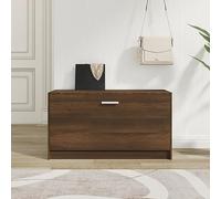 Zeehear Banc à chaussures marron aspect chêne, 80 x 24 x 45 cm, en matériau dérivé du bois, avec espace de rangement pour 5 à 6 paires de chaussures, idéal comme étagère à chaussures pour l'entrée