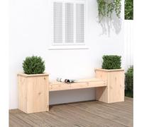 Zeehear Banc de jardin avec pots de fleurs 184,5 x 39,5 x 56,5 cm en pin massif, siège robuste pour terrasse, extérieur, résistant aux intempéries