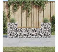 Zeehear Banc de jardin Gabion 183 x 41 x 60,5 cm, en bois de pin imprégné, robuste avec jardinières, résistant aux intempéries