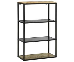 Zeehear Bibliothèque en bois massif de mangue, avec 3 étagères, 70 x 35 x 110 cm, autonome, pour salon, bureau, bureau, étagère ouverte avec espace de rangement et étagère, peu encombrant et