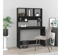 Zeehear Bureau avec étagère, noir, 102 x 45 x 148 cm, en bois dérivé du bois, meuble de bureau durable, idéal pour la maison et les études, design peu encombrant