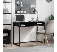 Zeehear Bureau avec mémoire - Aspect chêne noir - 100 x 50 x 75 cm - En bois - Table d'ordinateur durable pour bureau à domicile, bureau de jeu, style industriel
