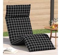 Zeehear Chaise longue pliable avec motif à carreaux noirs, 175 x 54 x 8,5 cm, réglable avec 5 positions de couchage, imperméable, ergonomique pour jardin, plage, terrasse et détente en plein air