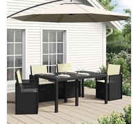 Zeehear Coussin d'assise et de dossier 4 pièces Crème 47 x 45 x 2 cm Polyester résistant aux intempéries pour jardin, balcon, terrasse avec surpiqûre ergonomique, antidérapant et lavable pour chaise