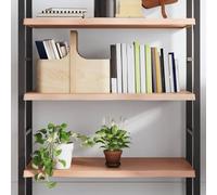 Zeehear Étagère murale, marron clair, 100 x 50 cm, en bois massif de chêne traité, bord naturel, pour salon, salle de bain, cuisine, capacité de charge jusqu'à 40 kg, polyvalente