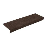 Zeehear Lot de 15 tapis d'escalier autocollants - 65 x 21 x 4 cm - Marron - Bord rectangulaire - En polypropylène robuste - Réduction du bruit - Tapis d'escalier antidérapants pour marches en bois