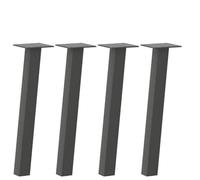 Zeehear Lot de 4 pieds de table basse anthracite 42 cm en acier revêtu par pulvérisation avec tampons en caoutchouc pour tables basses et bancs, montage facile, robustes et durables