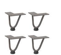 Zeehear Lot de 4 pieds en épingles à cheveux pour table basse - En acier naturel - 10 cm - En acier massif - Pieds de table réglables - Pieds de meubles robustes pour projets de bricolage