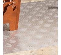 Zeehear Lot de 4 tapis d'escalier en aluminium antidérapant, 90 x 50 cm, argenté, robuste, pour l'intérieur et l'extérieur, protection des escaliers, durable