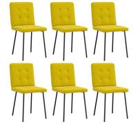 Zeehear Lot de 6 chaises de salle à manger rembourrées en velours jaune avec pieds en métal - 45 x 54 x 83 cm - Pour salle à manger, salon, chambre d'amis, max. 110 kg