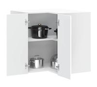 Zeehear Porto Armoire d'angle de cuisine murale en bois blanc 57 x 57 x 60 cm avec portes pour une organisation efficace de la cuisine