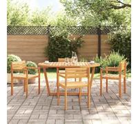 Zeehear Table à manger de jardin ovale 150 x 90 x 75 cm en bois d'acacia massif avec finition à l'huile résistante aux intempéries, pied en croix stable, idéale pour terrasse, balcon et salle à manger