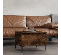 Zeehear Table d'appoint en chêne fumé 50 x 46 x 35 cm - Table de chevet industrielle en bois avec tiroir - Table console stable pour salon et chambre à coucher