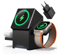 ZEEHOO Chargeur Induction avec iPhone, 15W Chargeur sans Fil QI2 Chargeur Mag-Safe pour Apple Watch, pour iPhone 16, 15, 14, 13, 12, AirPods