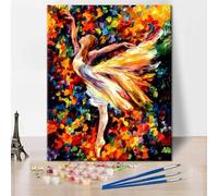 ZEEHXQ Kits De Peinture Sur Toile Abstraite Par Numéros Pour Adultes - Danseuse De Ballet Dansante - Peinture Moderne Pour Adultes, Décoration Murale Avec Pinceaux, Pigment Acrylique Po 40 * 50cm