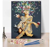 ZEEHXQ Langage De Motivation Femme Peinture Par Numéros Pour Adultes Débutant Libellule Peinture Par Numéro Oeuvre Peinture Par Numéros Kits Peinture À L'Huile Sur Toile Colorée Par Numér 40 * 50cm