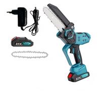 ZEEKMUSS Mini scie à bûcher de 15,2 cm avec réservoir d'huile intégré, tronçonneuse équipée de 2 batteries 2000 mAh, scie électrique pour bois et branches