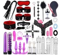 ZeeKoug 34 Ensembles D'Accessoires De Sports ExtrêMes pour Les Poignets Et Les Fesses des Couples, Outils D'éQuipement De Cosplay De Loisirs IntéRieurs (Rouge), Cadeaux Originaux