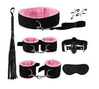 ZeeKoug 7 Ensemble d'équipement d'entraînement de Yoga Couple Rose pièces avec des Bandes Tension la Main et du Pied en Nylon réglable Un Ensemble d'accessoires d'exercice