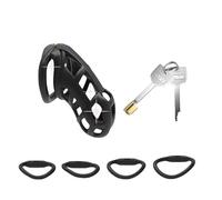 ZeeKoug Accessoires SpéCiaux De Cage De Nouveauté, 4 Tailles DifféRentes D'Anneaux pour AméLiorer La Puissance De Combat, Plusieurs Options à Choisir, Cadeaux pour Couple (Rose, Noir)