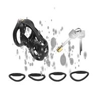 ZeeKoug Cadeau de Couple, 4 bagues interchangeables, Protecteur de Cage de Protection Noir Petit Sport et Fitness