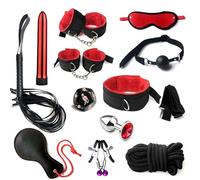 ZeeKoug Ensemble RéGlable en Nylon Rouge De 12 PièCes, Montrant Le Charme De La Mode Et Fournissant Un Plaisir Illimité, Parfait pour Les Couples en Cadeau.