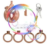 ZeeKoug Matériel de résine dur ABS, Cage de protection de la condition physique, Confortable à porter, Facile à porter, Cadeau de couple, Ensemble brun de quatre bagues remplaçables