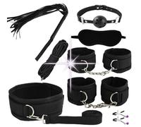 ZeeKoug Mode 8 PièCes Couple Yoga Ensemble De Formation, Noir Nylon Poignet Et Hanche Fun Sports Cosplay Accessoires, Cadeau Original
