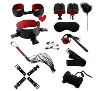 ZeeKoug Nouveauté 10 PièCes Polyvalent Set De Cuir (éPonge Style Rouge), IntéRieur Fun Hip Et Poignet Sports Cosplay Accessoires, Cadeau De Couple