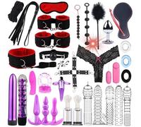 ZeeKoug Nouveauté 34 Morceau Ensemble De Combinaison D'éQuipement De Formation De Couple, Accessoires d'exercice De Jambe Et De Hanche De Loisirs IntéRieurs, Cadeau Original [Rouge]