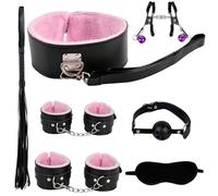 ZeeKoug Un Ensemble De 7 PièCes en Cuir Lisse Rose Cadeaux D'EntraîNement Sportif Et De Remise en Forme, en MatéRiau Doux, Offrant Une ExpéRience Confortable Et Un Plaisir sans Fin dans La Vie.