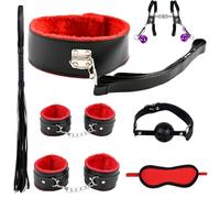 ZeeKoug Un Ensemble De 7 PièCes en Cuir Lisse Rouge Cadeaux D'EntraîNement Sportif Et De Remise en Forme, en MatéRiau Doux, Offrant Une ExpéRience Confortable Et Un Plaisir sans Fin dans La Vie.